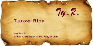 Tyukos Riza névjegykártya